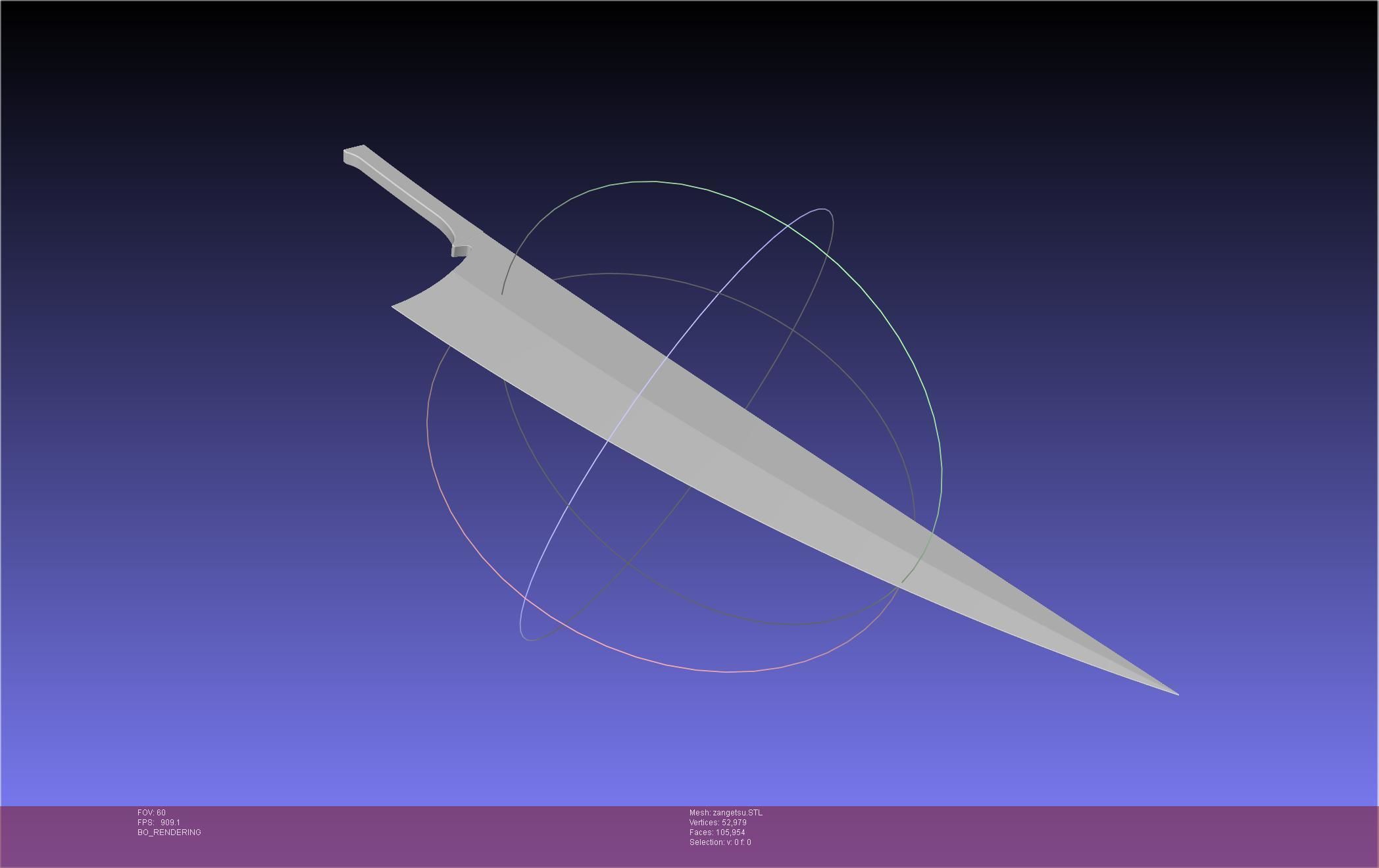 Bleach Ichigo Zangetsu Shikai Sword 3D print model_27