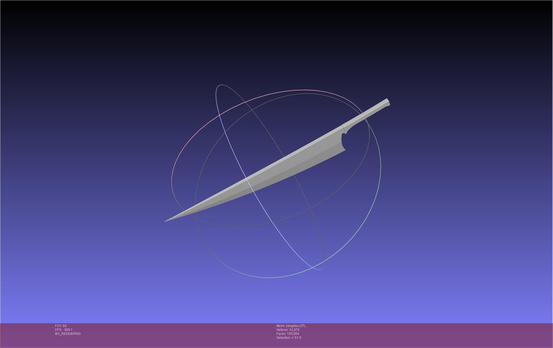 Bleach Ichigo Zangetsu Shikai Sword 3D print model_6