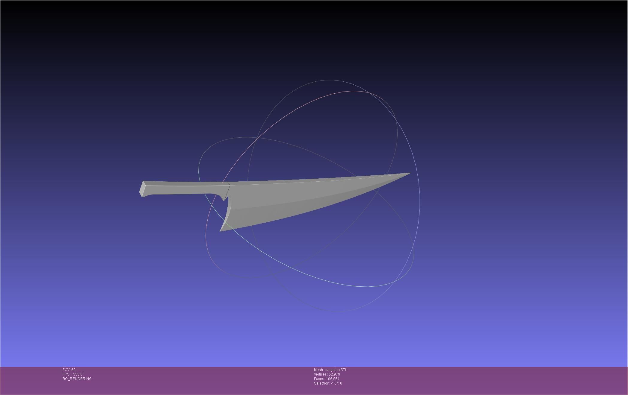 Bleach Ichigo Zangetsu Shikai Sword 3D print model_25