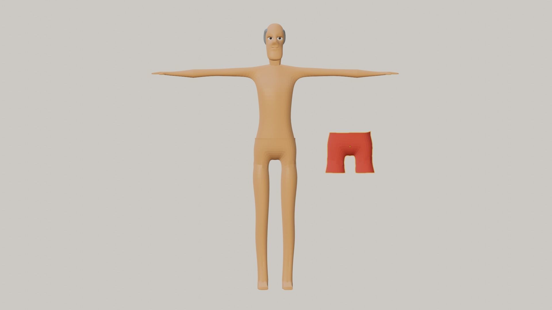 Low Poly Old Man 3D model_1