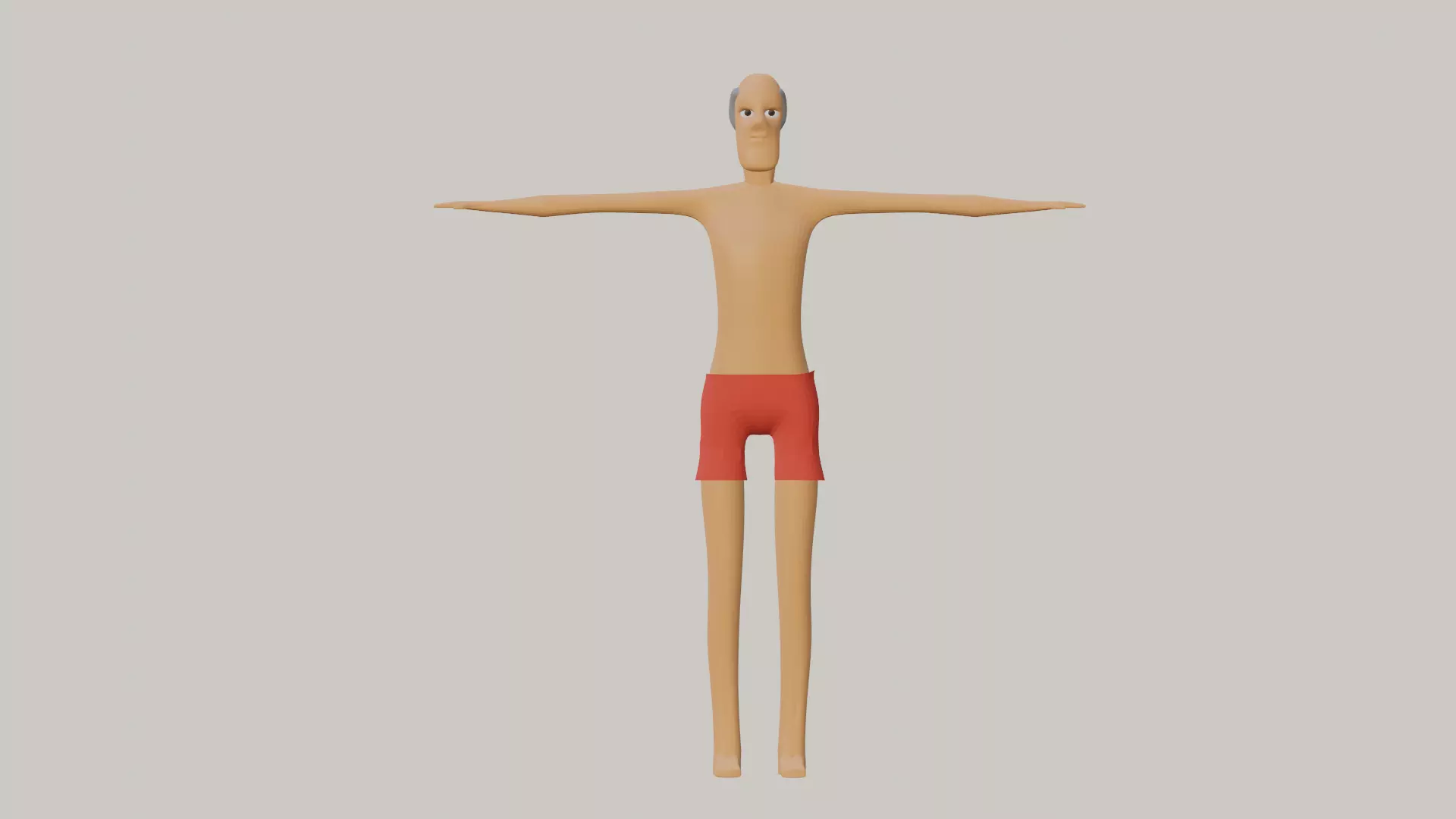 Low Poly Old Man 3D model_0