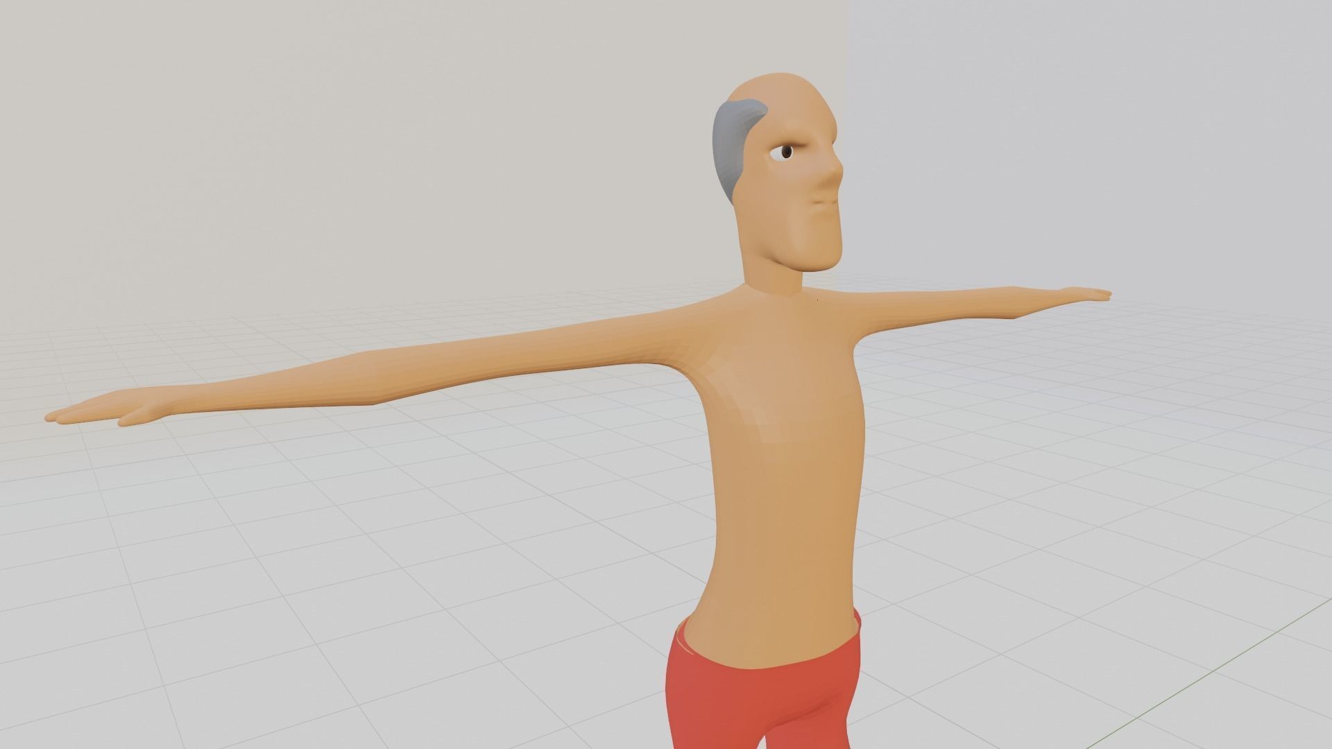 Low Poly Old Man 3D model_2