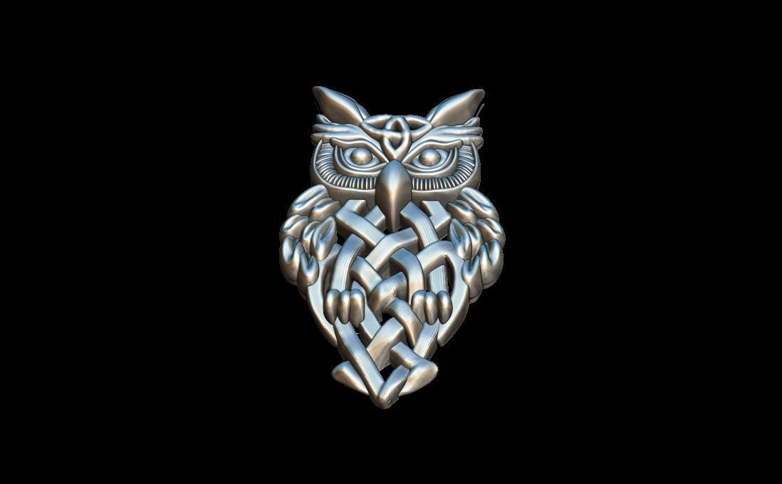 Owl ornaments pendant 3D print model_4