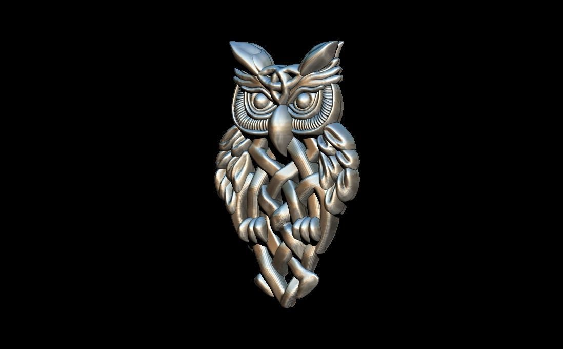 Owl ornaments pendant 3D print model_1