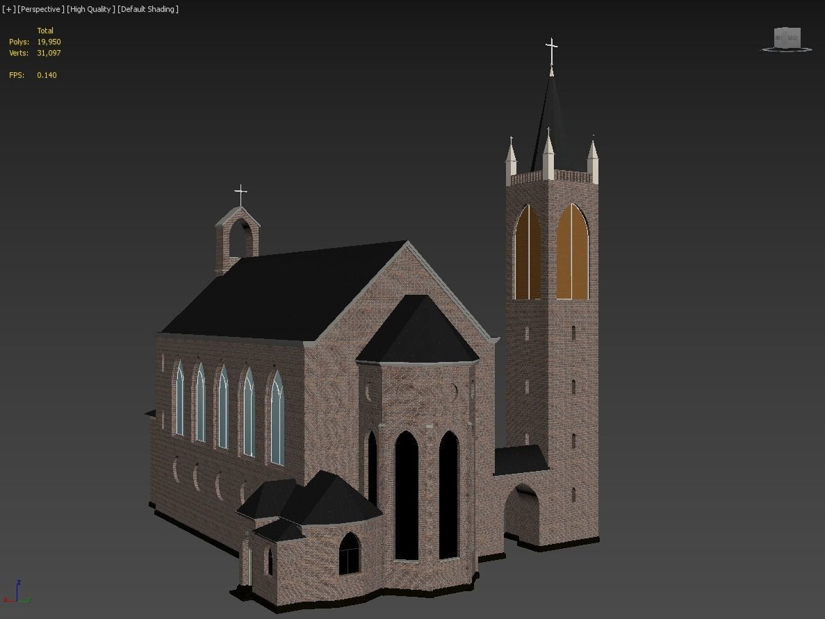 ChristuKirche Church Low-poly 3D model_3