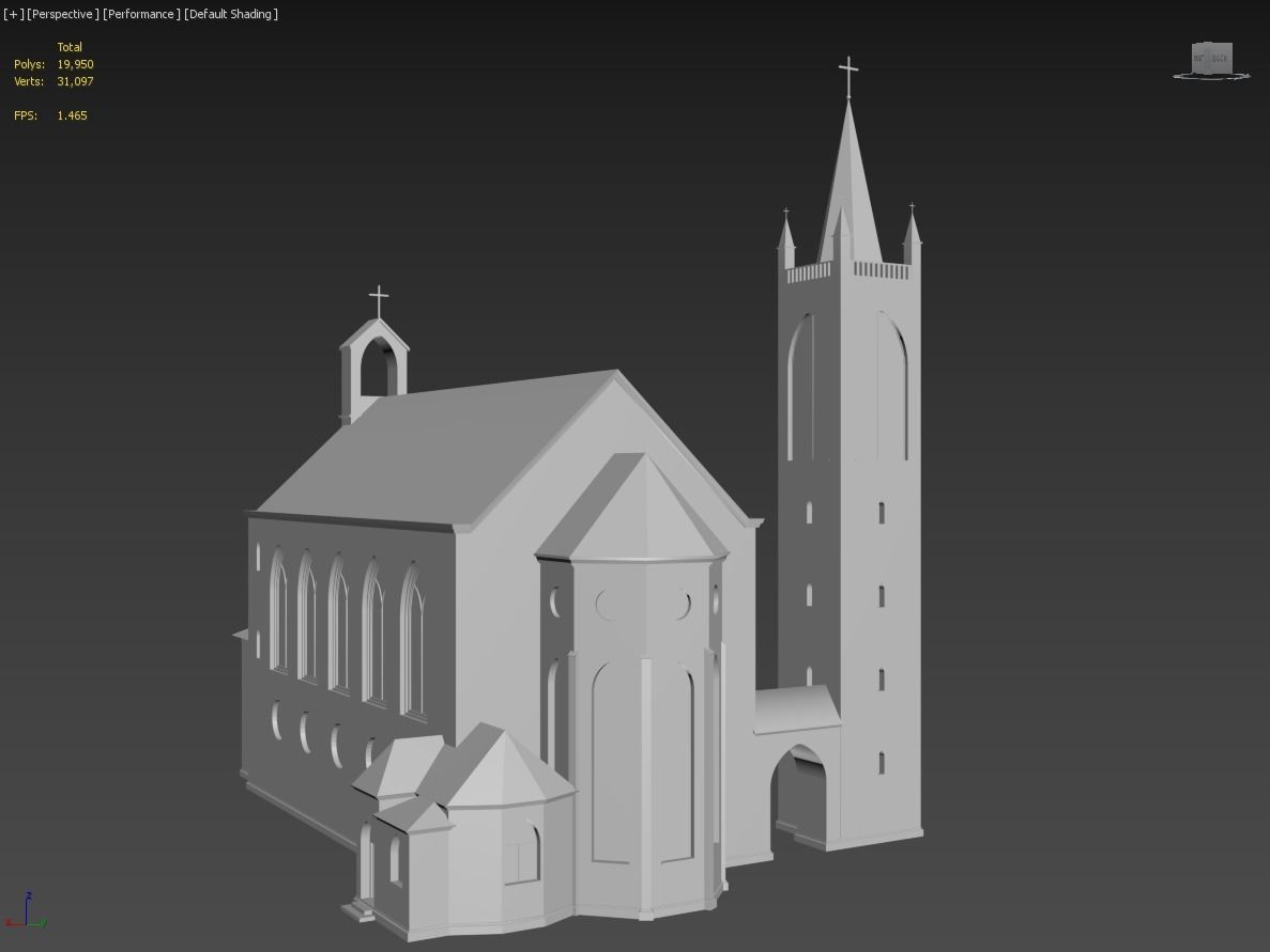 ChristuKirche Church Low-poly 3D model_2