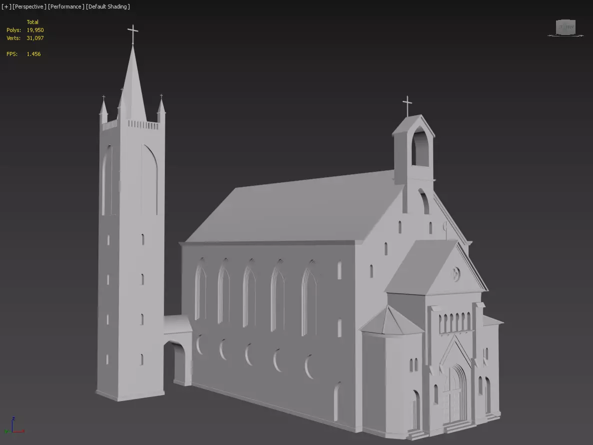 ChristuKirche Church Low-poly 3D model_0