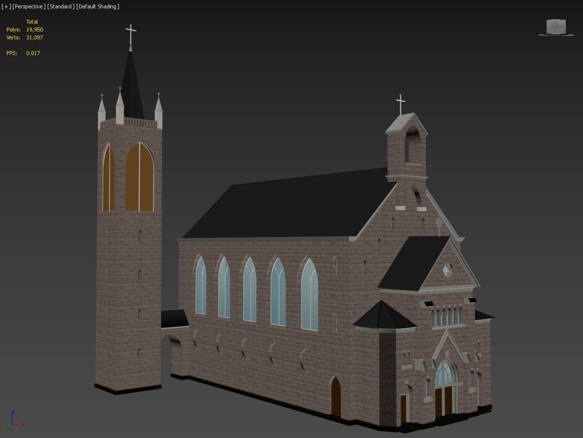ChristuKirche Church Low-poly 3D model_1
