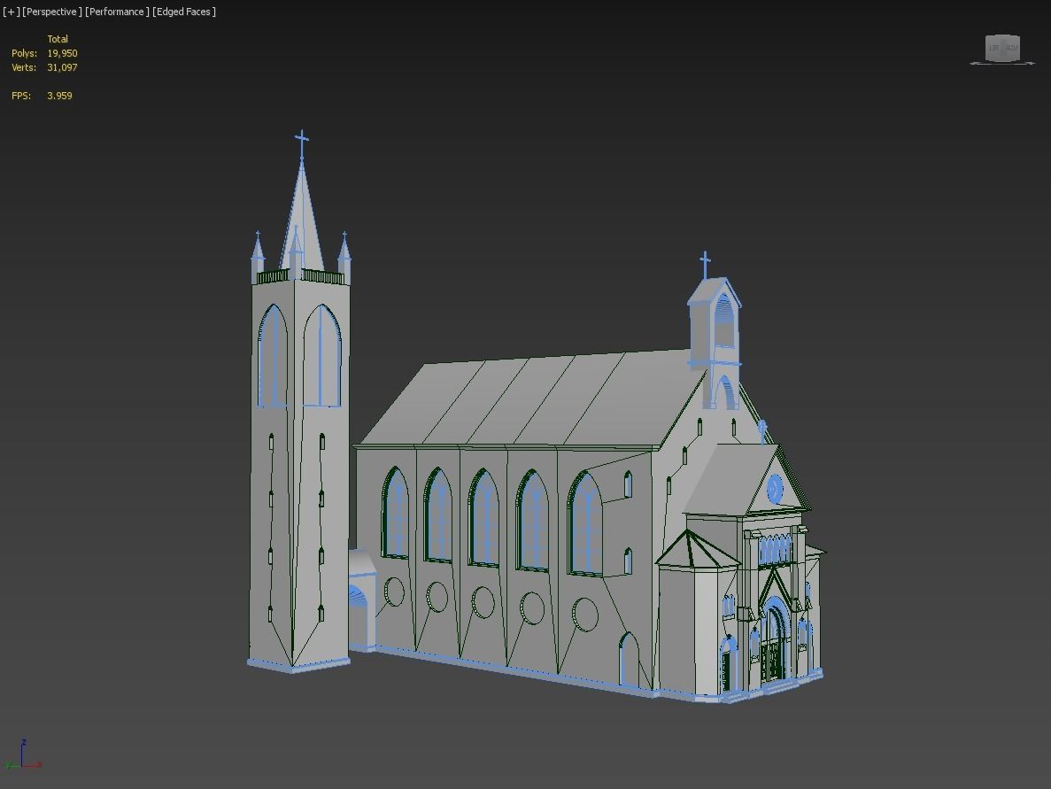ChristuKirche Church Low-poly 3D model_7