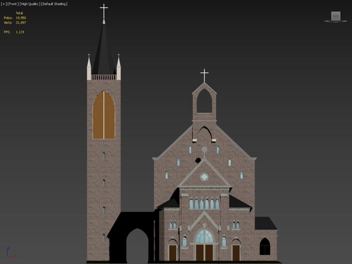 ChristuKirche Church Low-poly 3D model_4