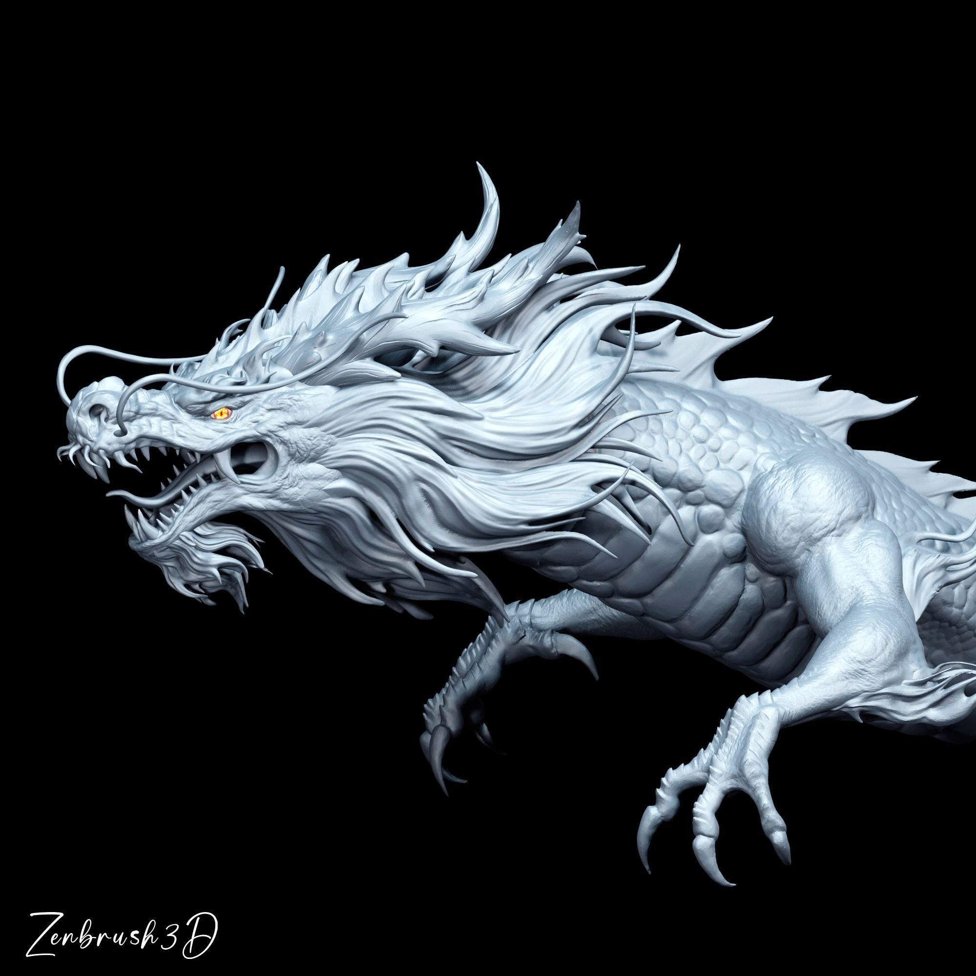 CHINESE DRAGON - SEA DRAGON 3D PRINTABLE MODEL STL 3D print model_5