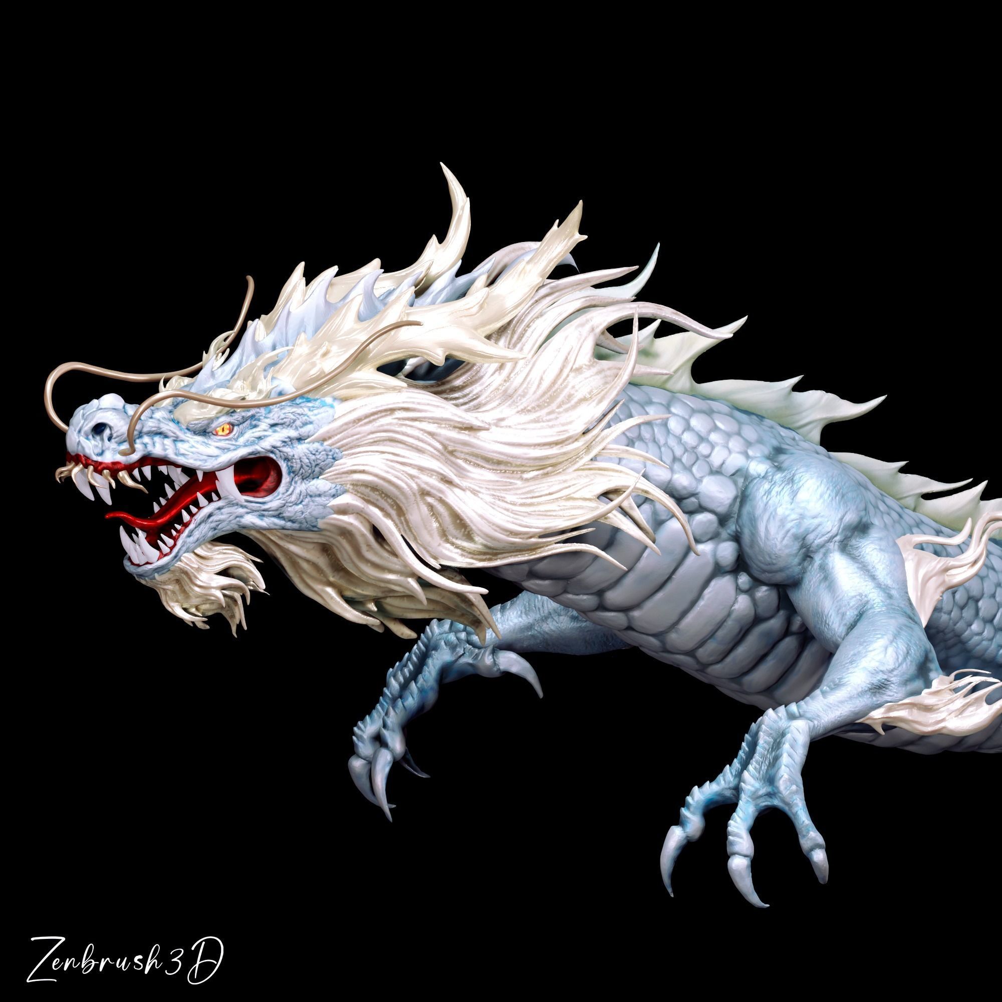 CHINESE DRAGON - SEA DRAGON 3D PRINTABLE MODEL STL 3D print model_3