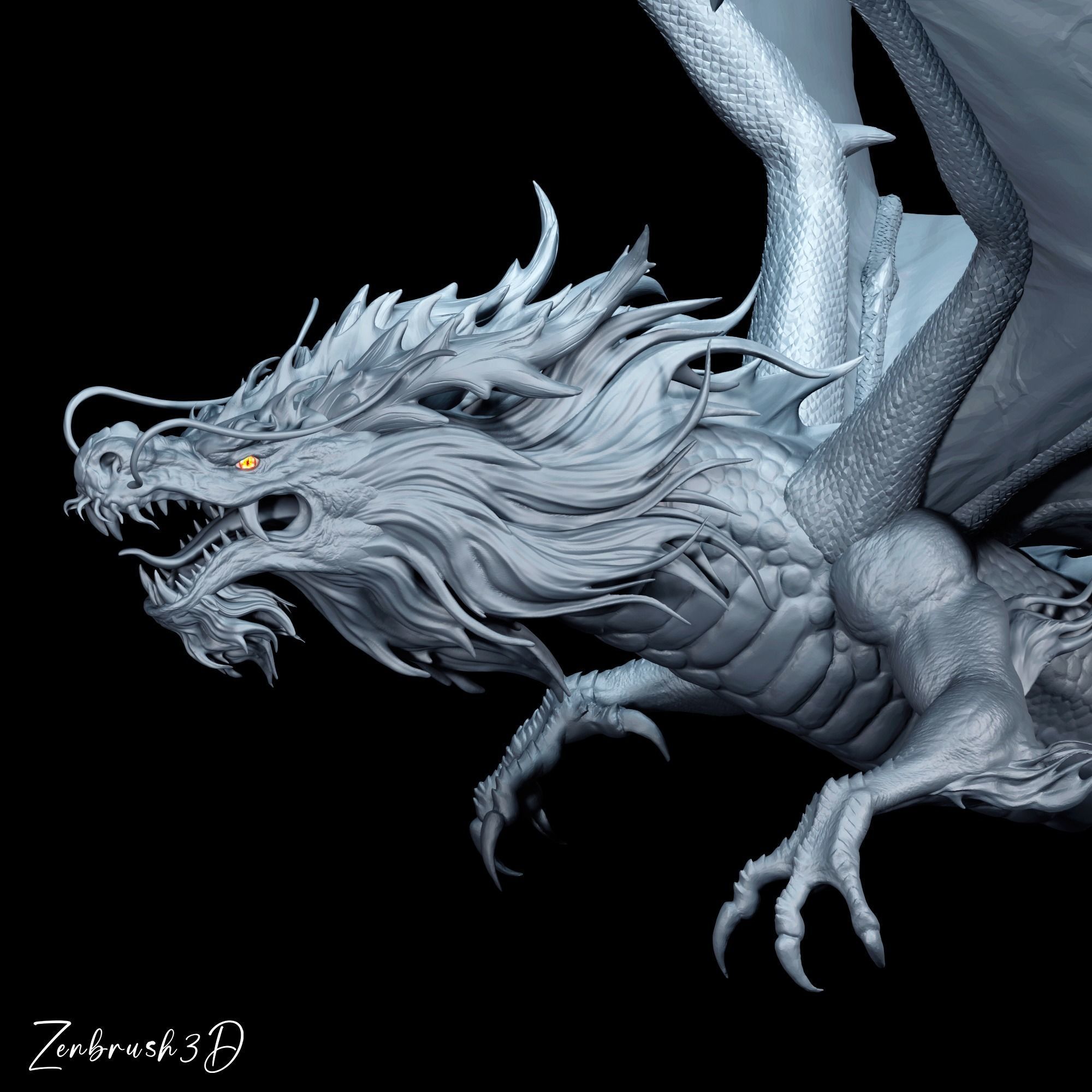 CHINESE DRAGON - SEA DRAGON 3D PRINTABLE MODEL STL 3D print model_8