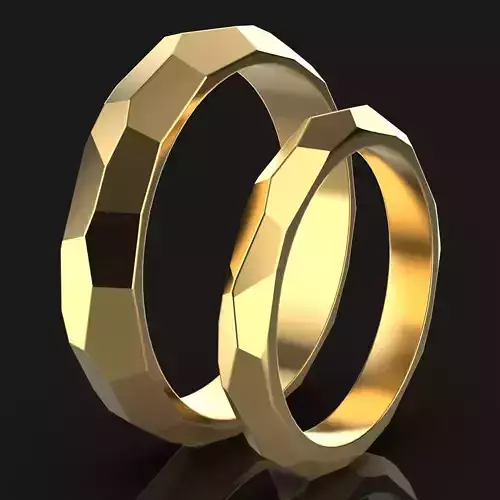 Wedding rings with voronoi pattern