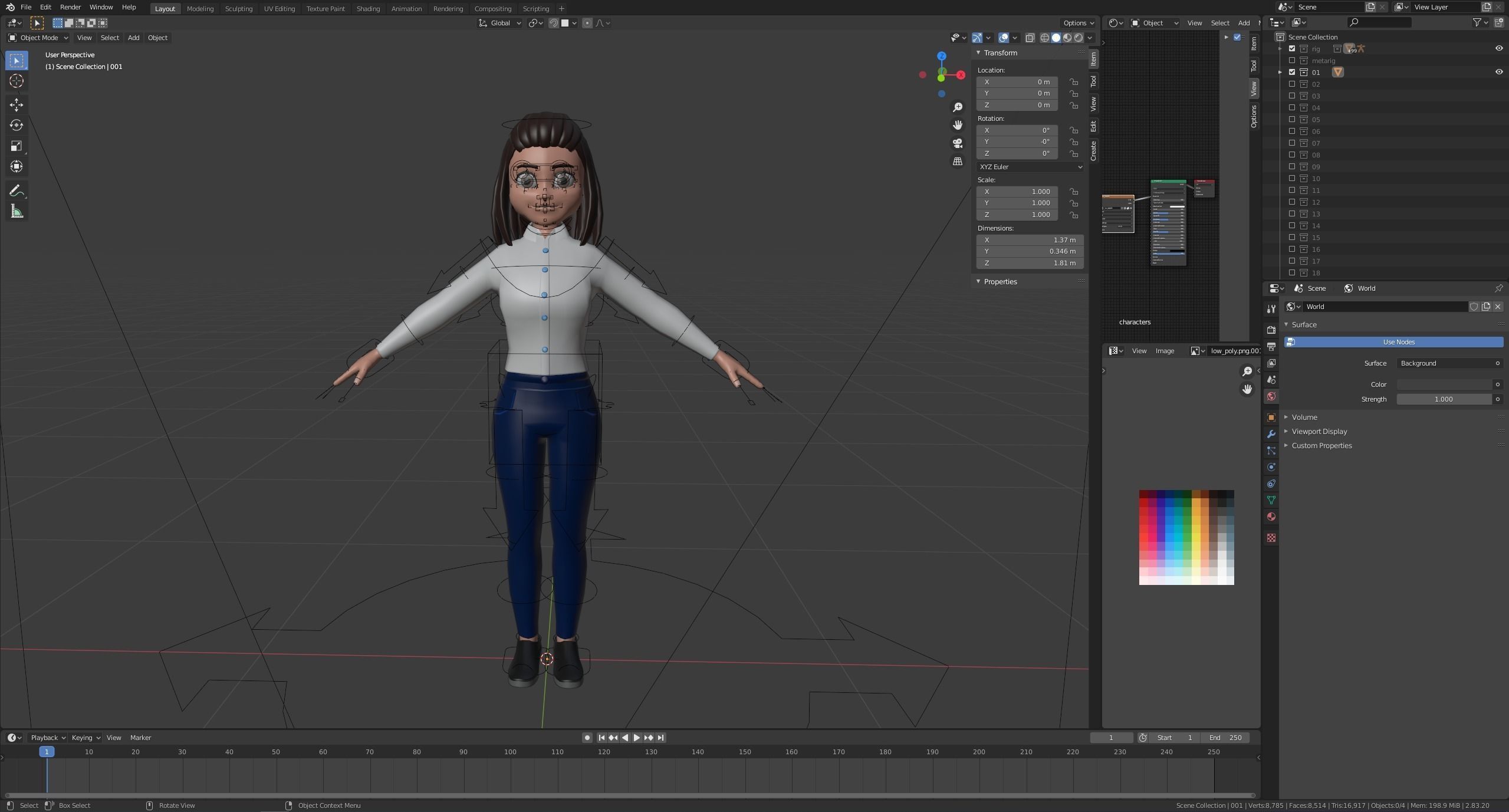 Cartoon characters 3 02 office Low-poly 3D model_12