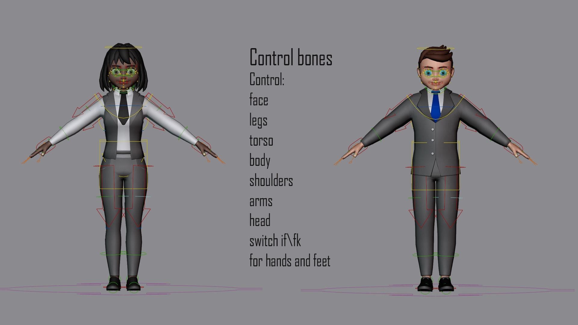 Cartoon characters 3 02 office Low-poly 3D model_10