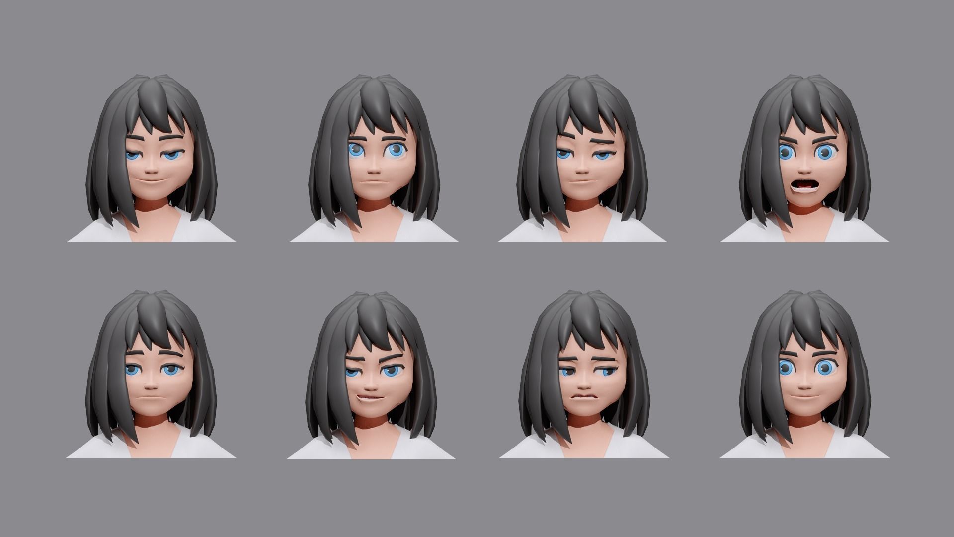 Cartoon characters 3 02 office Low-poly 3D model_3