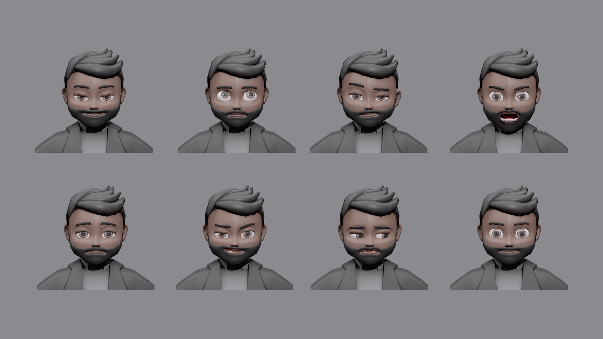 Cartoon characters 3 02 office Low-poly 3D model_4