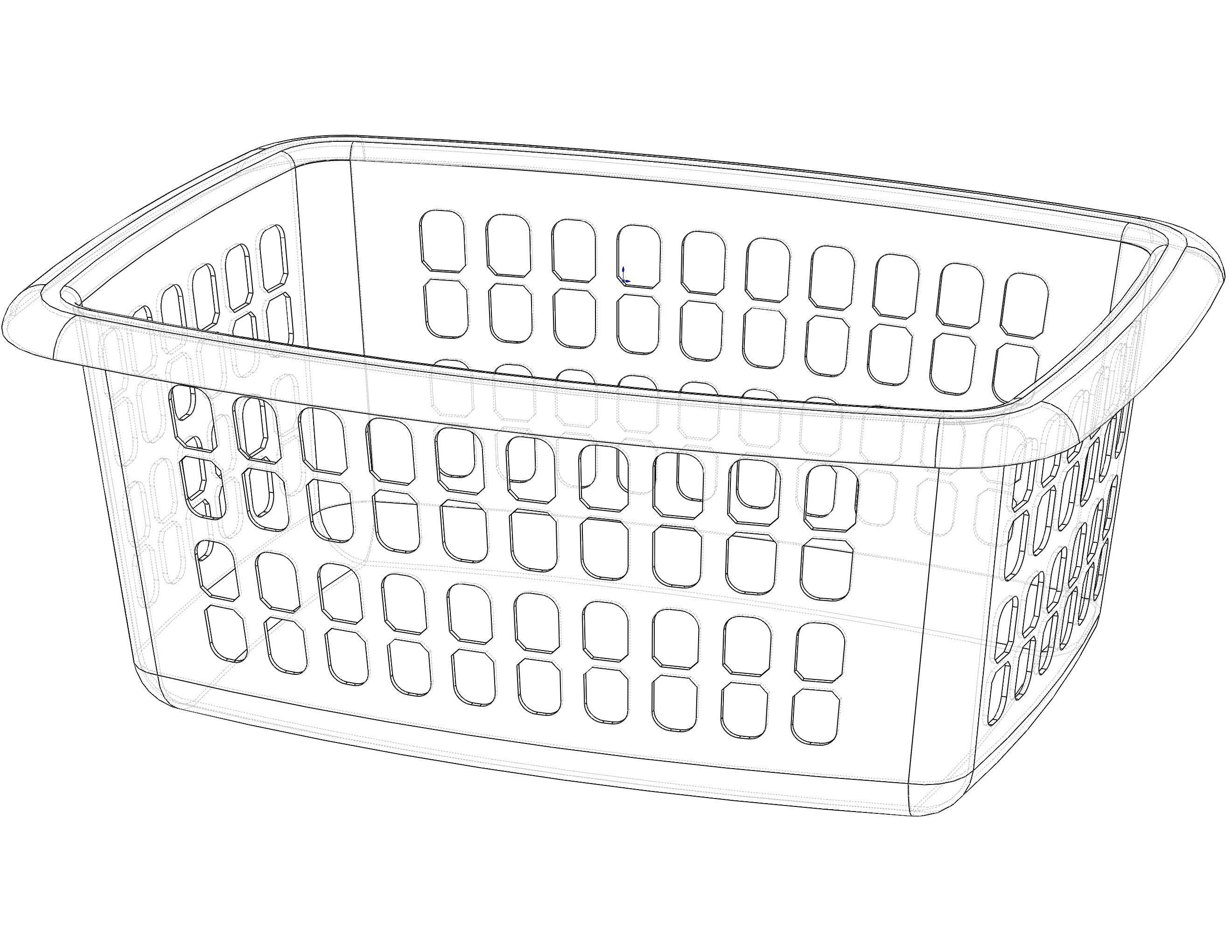 Multi-Purpose Home Storage Basket 65CM Width 3D model_3