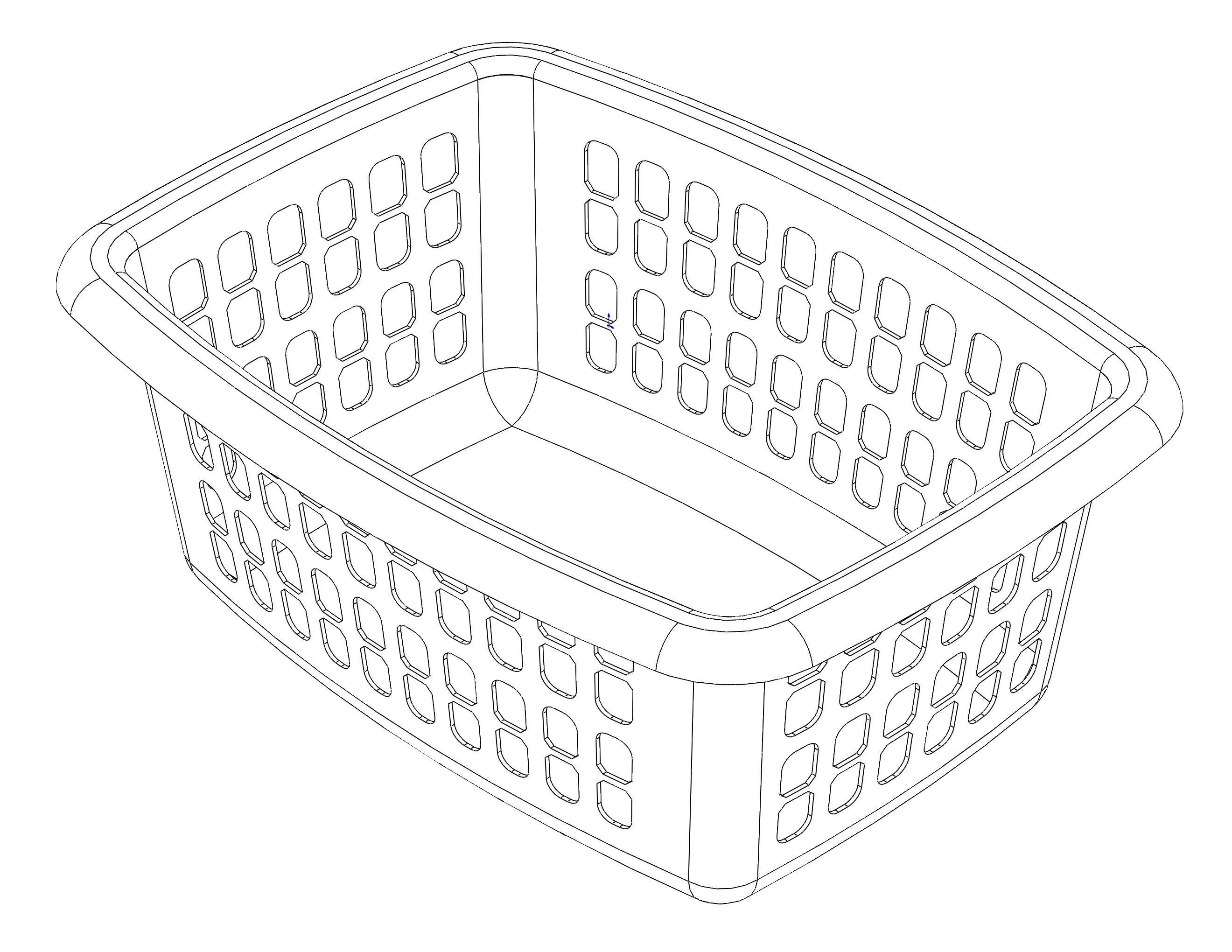 Multi-Purpose Home Storage Basket 65CM Width 3D model_6