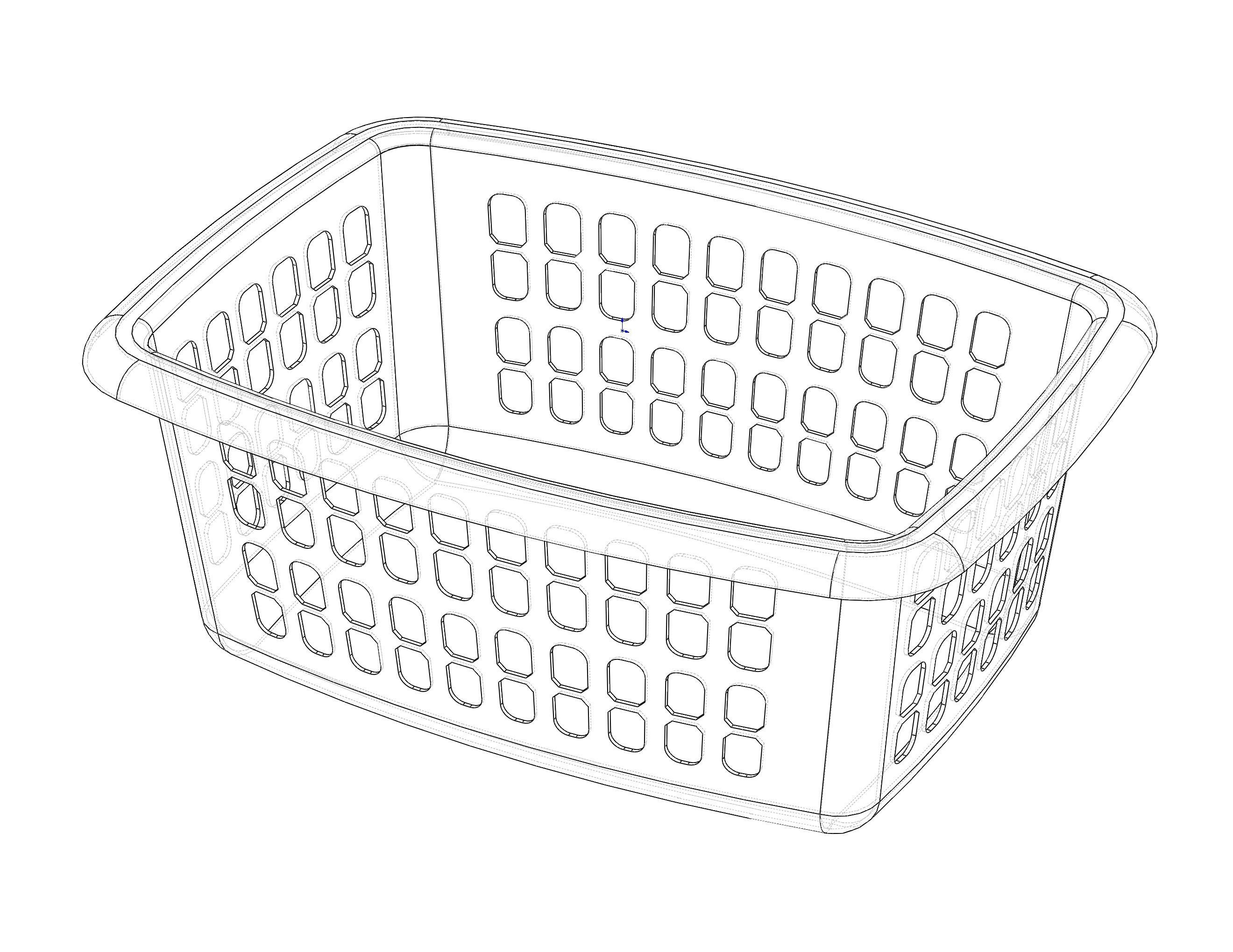 Multi-Purpose Home Storage Basket 65CM Width 3D model_11