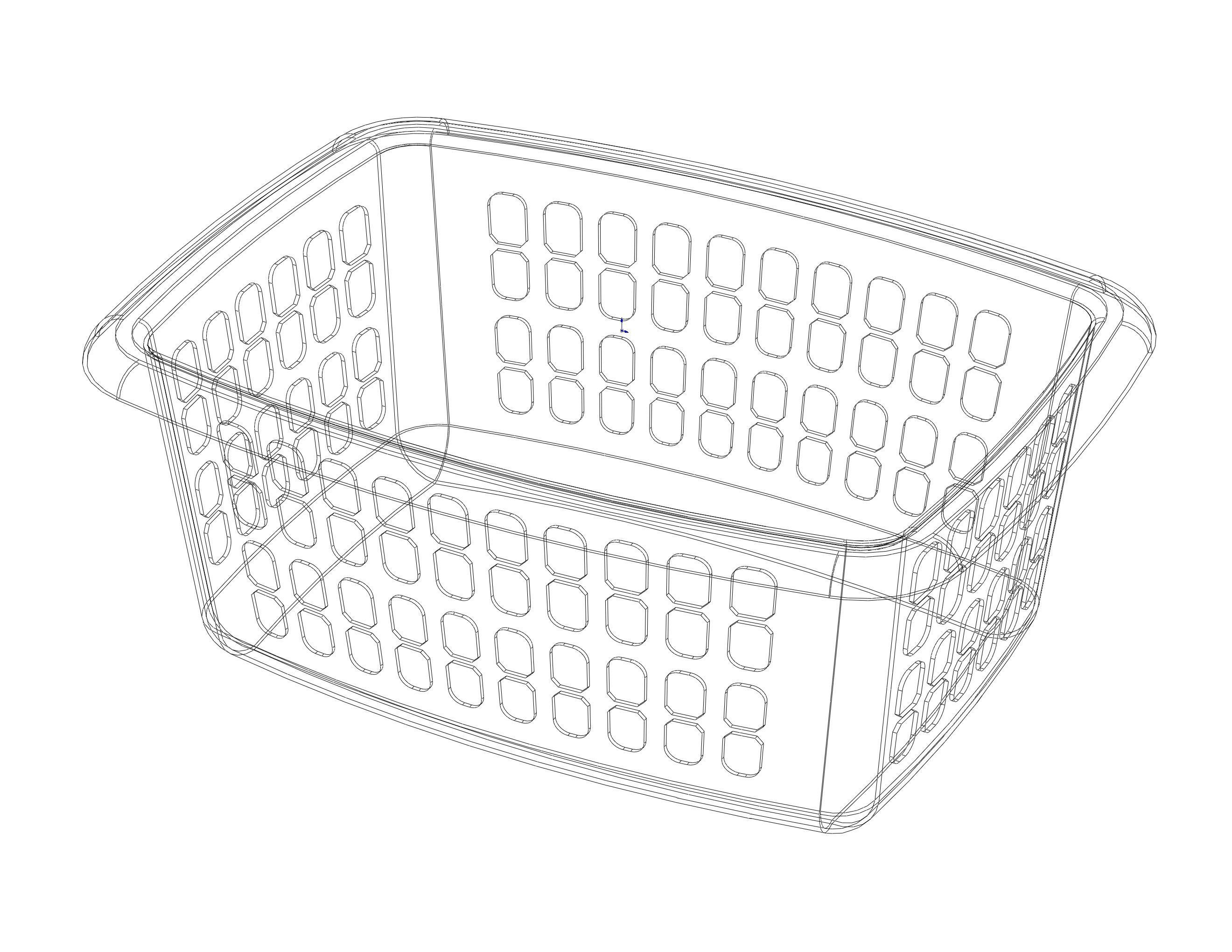 Multi-Purpose Home Storage Basket 65CM Width 3D model_12
