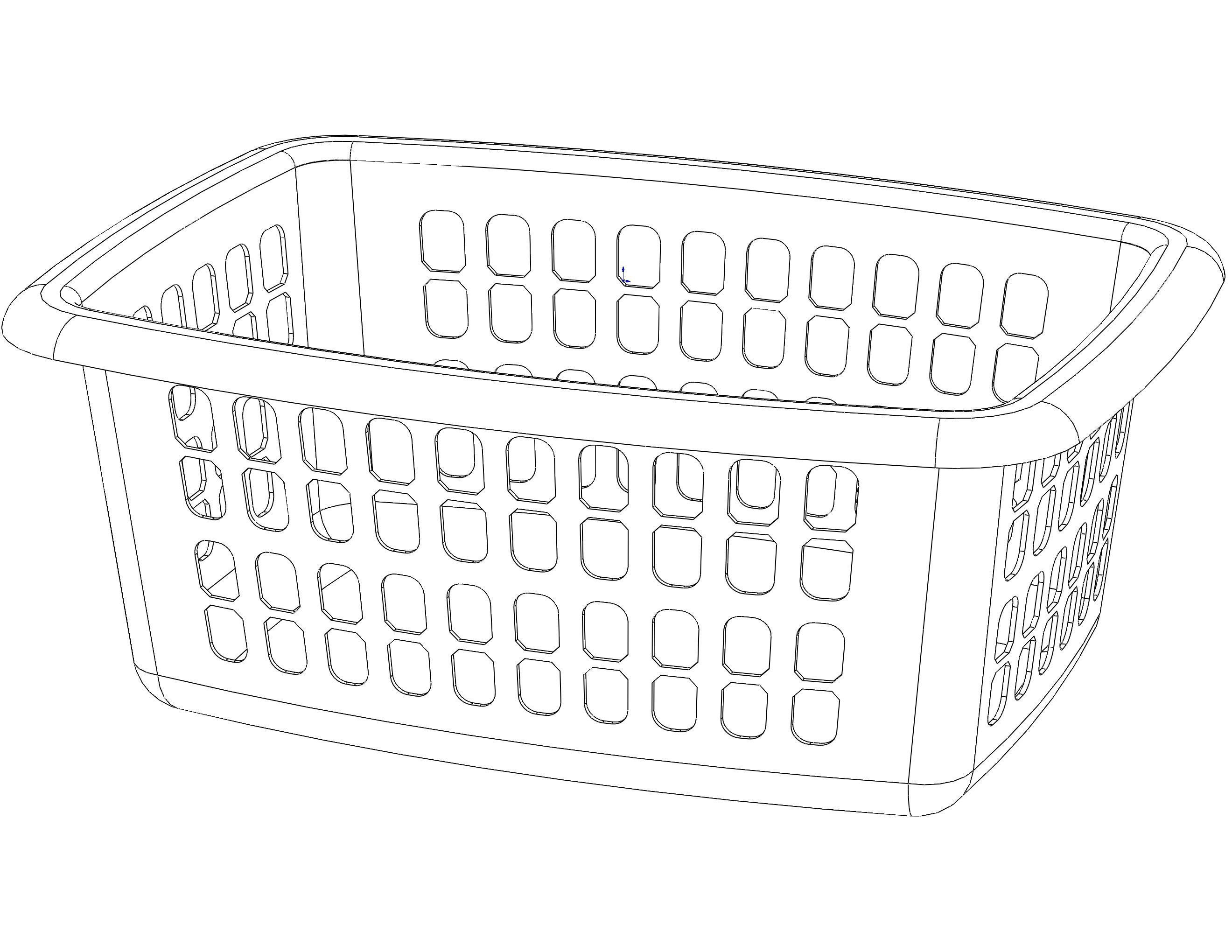 Multi-Purpose Home Storage Basket 65CM Width 3D model_2