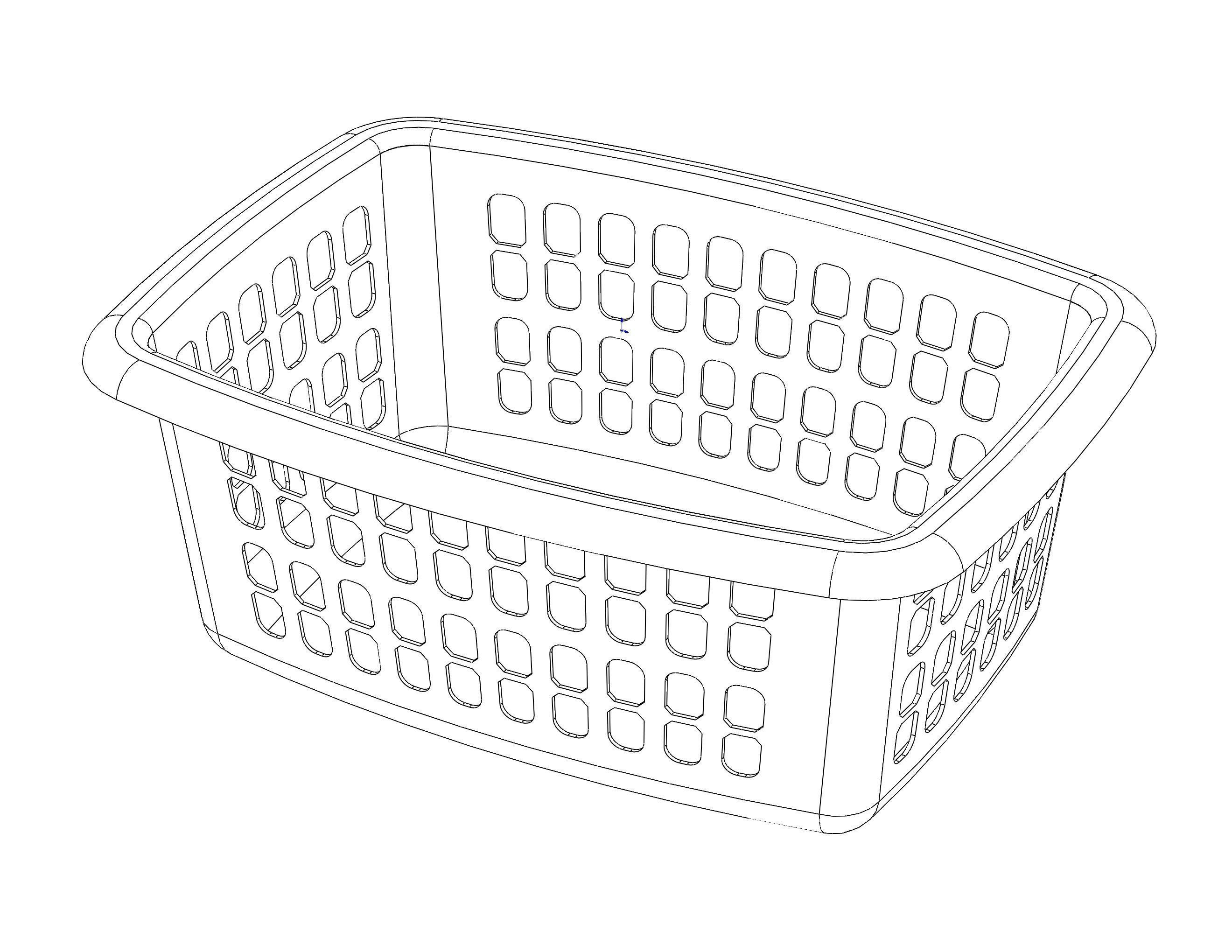 Multi-Purpose Home Storage Basket 65CM Width 3D model_10