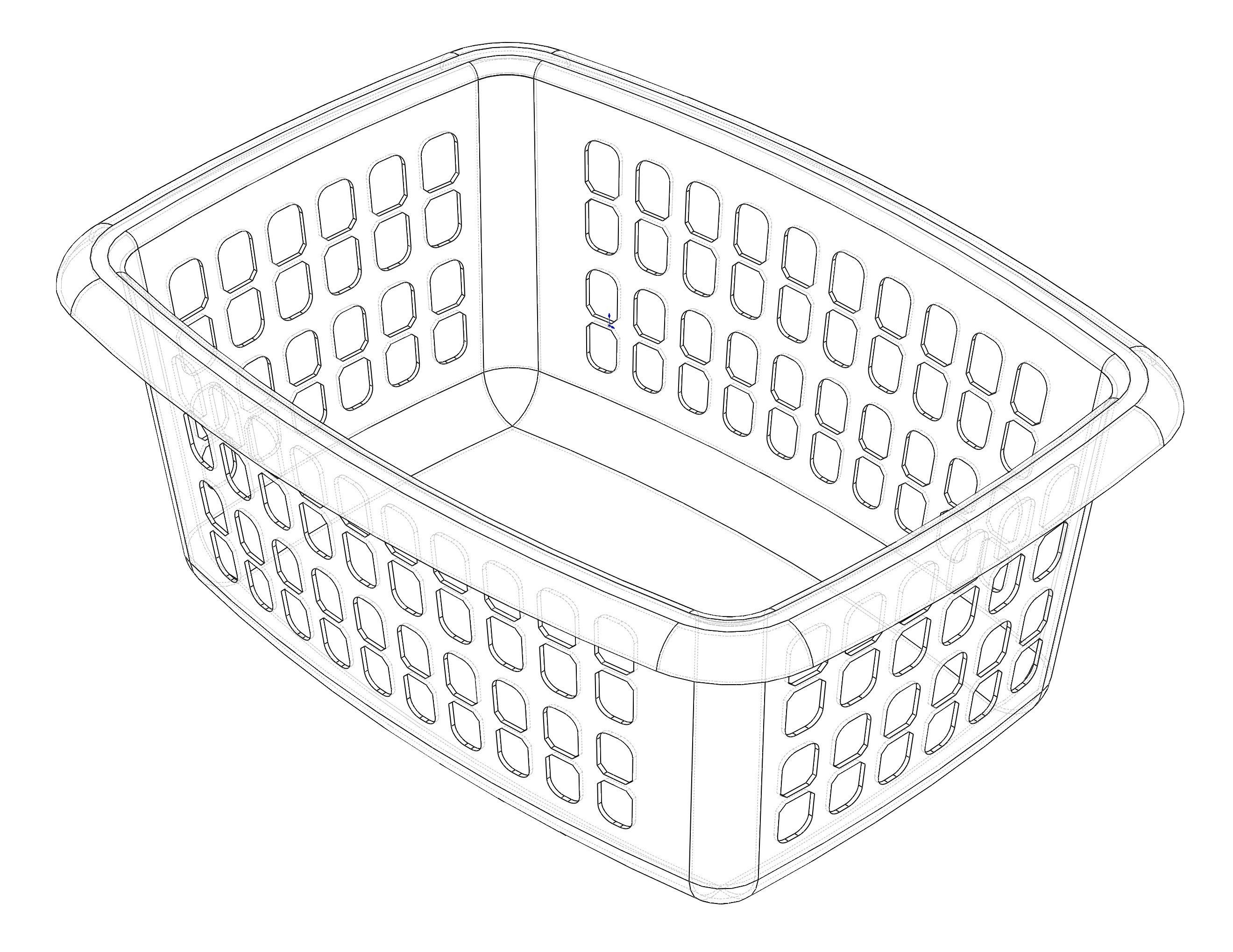 Multi-Purpose Home Storage Basket 65CM Width 3D model_7