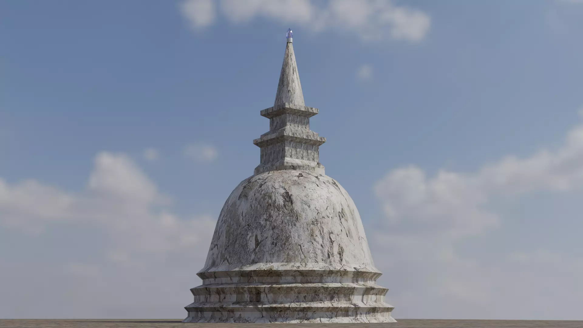 Stupa 3D Model - Blender Cycles Render Low-poly 3D model_0