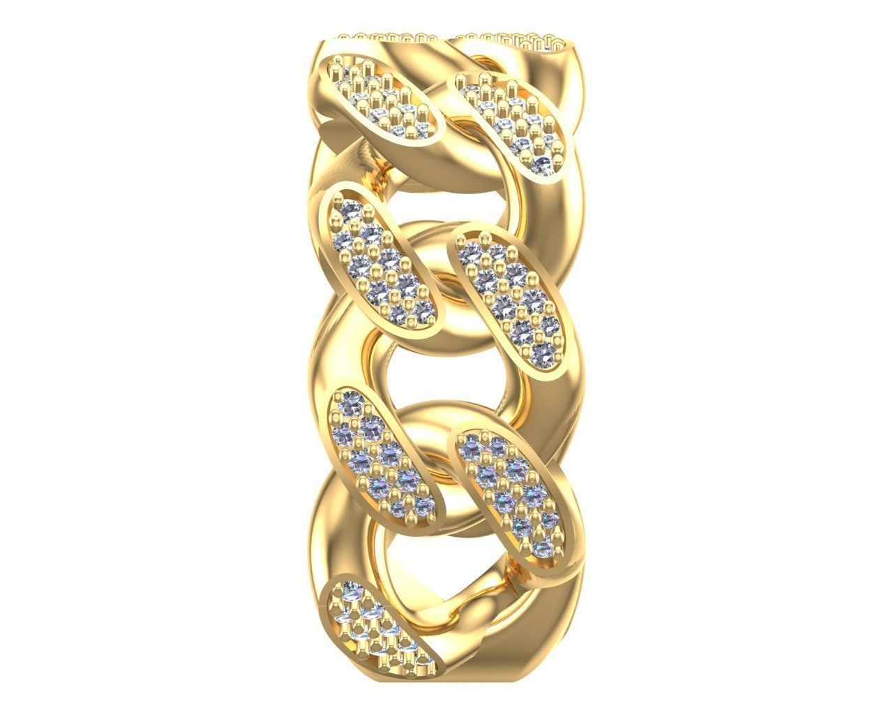 Cuban Link Chain Ring Double Rows 3D print model_9