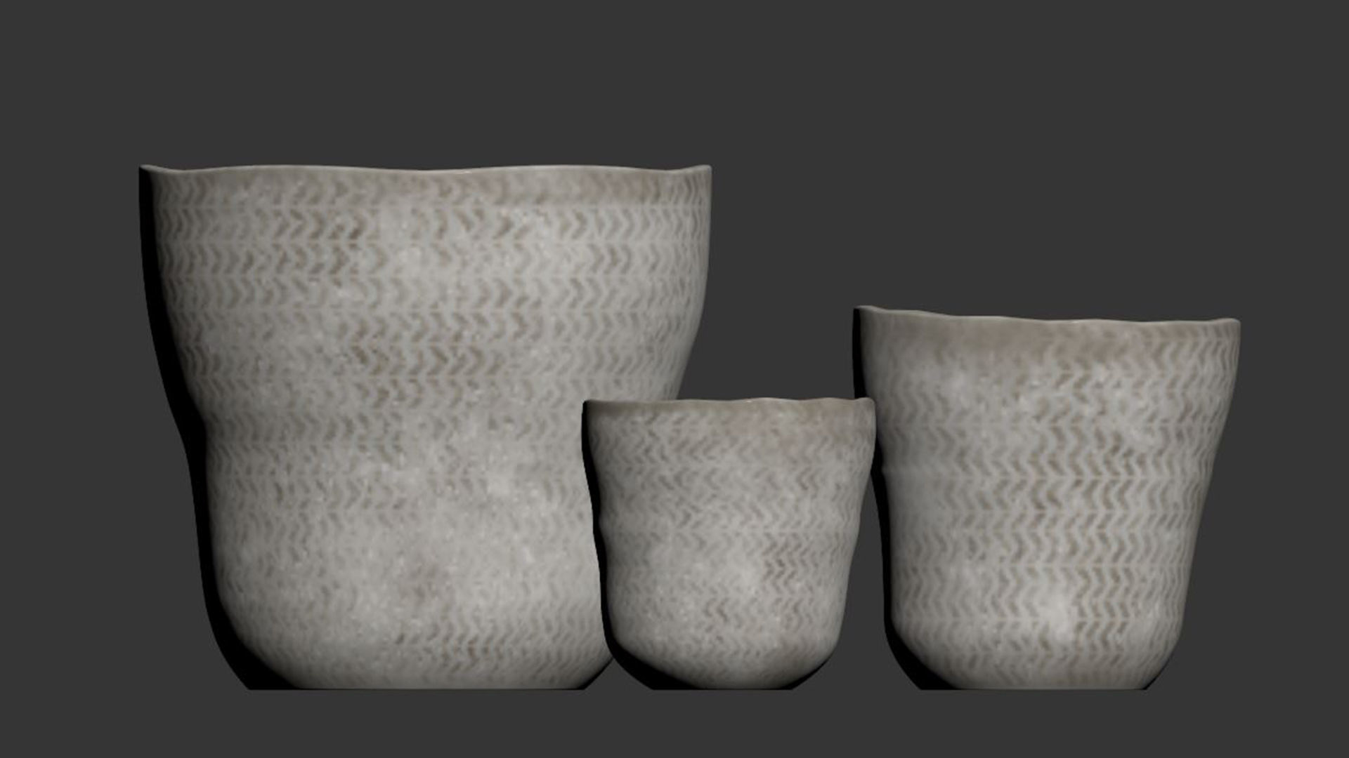 Tan White Ceramic Vase 3D model_3