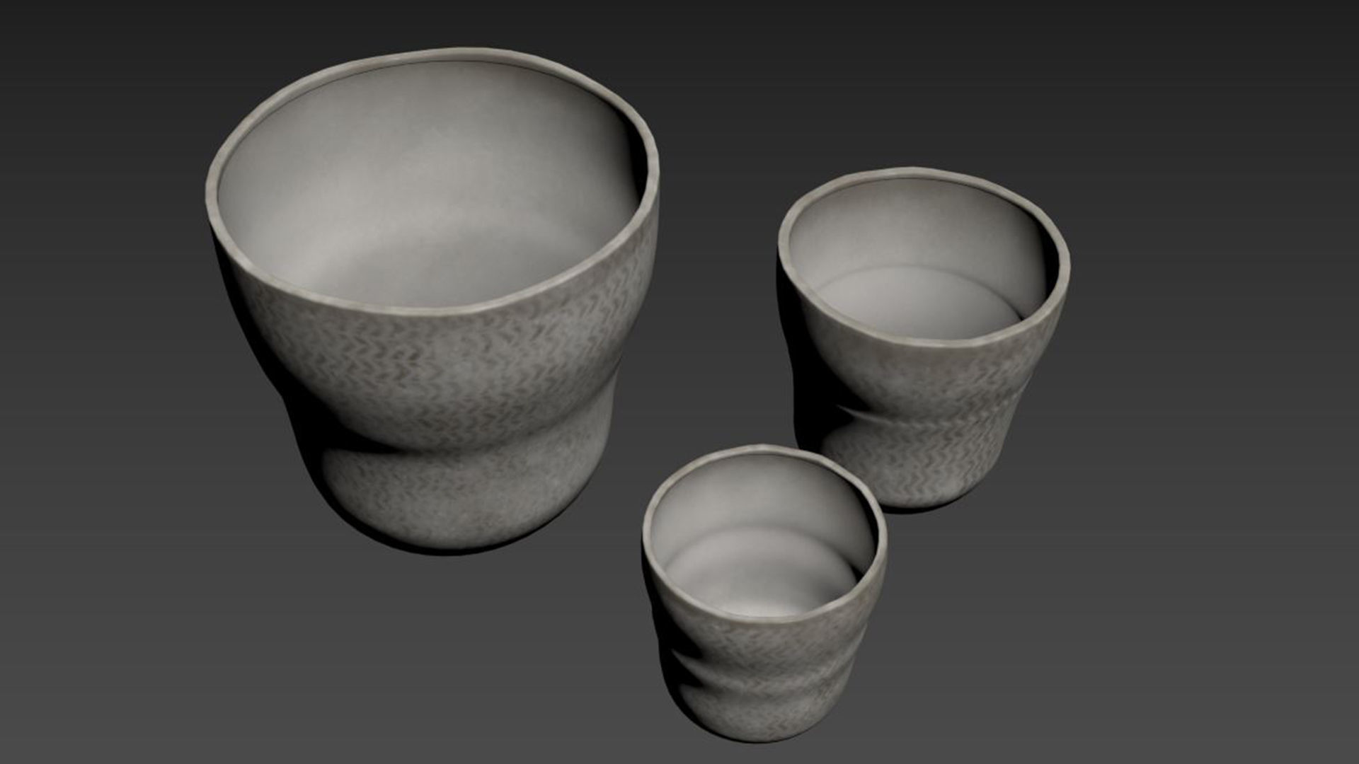 Tan White Ceramic Vase 3D model_4