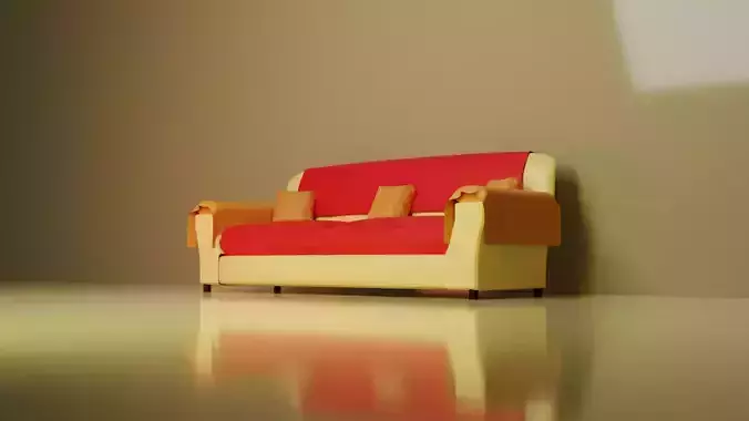   A Sofa With Amazing color and High Quality  Red Color