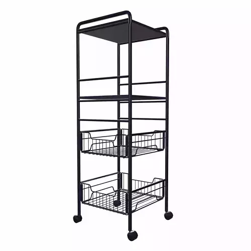 Steel multi purpose rack trolley Low-poly 3D model