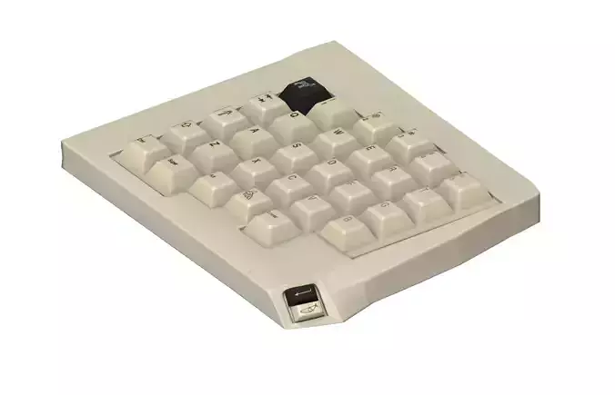 Retro split keyboard with cyberpunk design