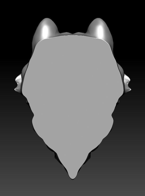 3D model RELIEF HEAD WOLF 3D print model_7