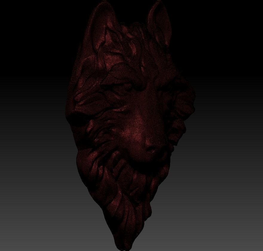 3D model RELIEF HEAD WOLF 3D print model_36