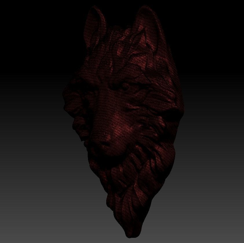 3D model RELIEF HEAD WOLF 3D print model_40