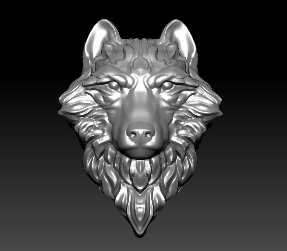3D model RELIEF HEAD WOLF 3D print model_22