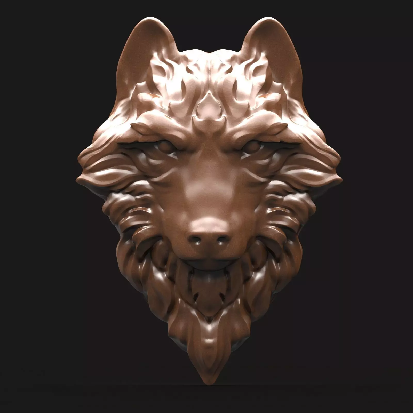 3D model RELIEF HEAD WOLF 3D print model_0
