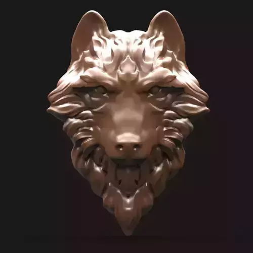 3D model RELIEF HEAD WOLF 
