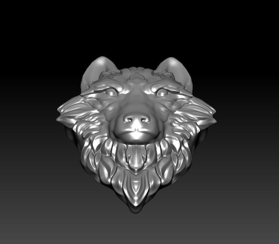3D model RELIEF HEAD WOLF 3D print model_24