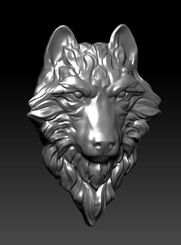 3D model RELIEF HEAD WOLF 3D print model_14