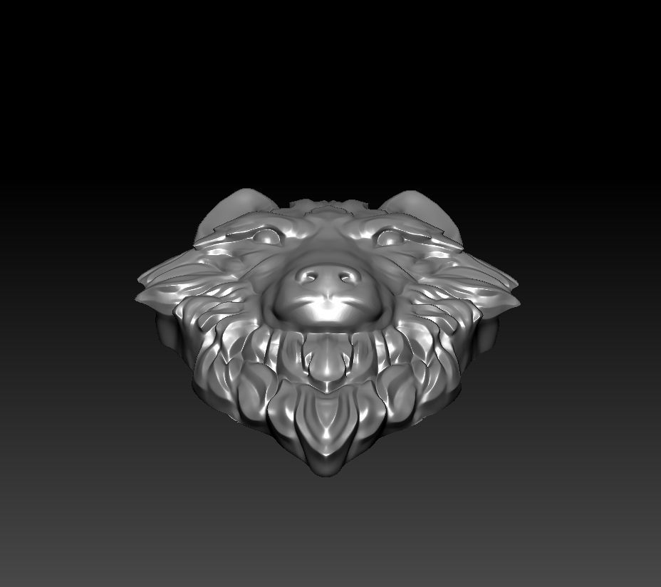 3D model RELIEF HEAD WOLF 3D print model_26