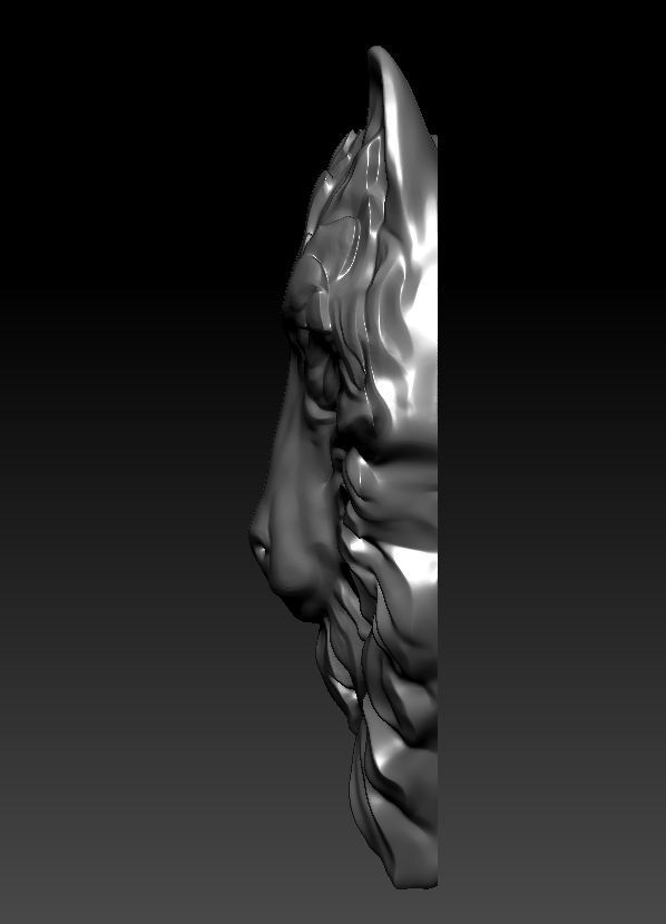 3D model RELIEF HEAD WOLF 3D print model_25