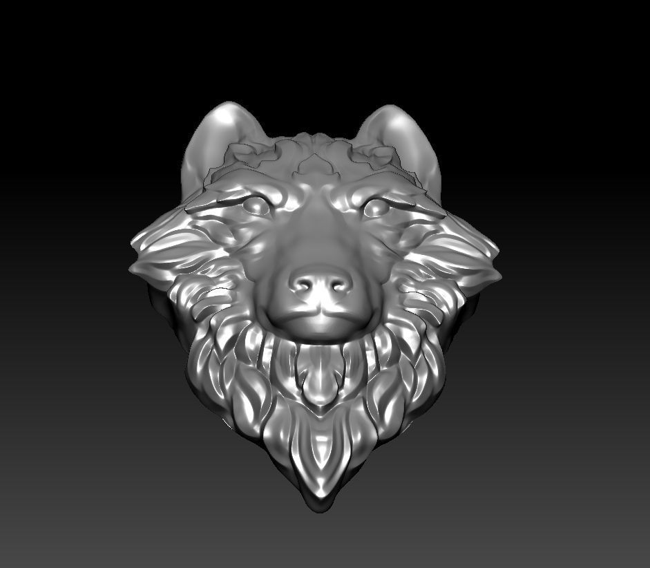 3D model RELIEF HEAD WOLF 3D print model_23