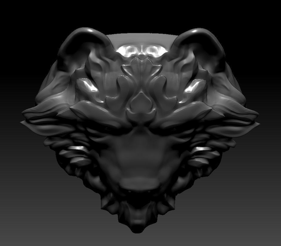 3D model RELIEF HEAD WOLF 3D print model_18
