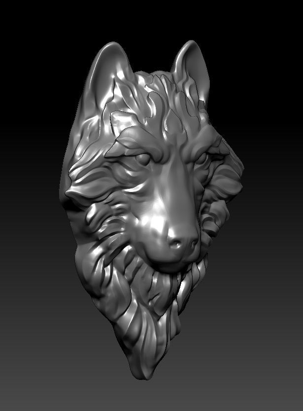 3D model RELIEF HEAD WOLF 3D print model_13