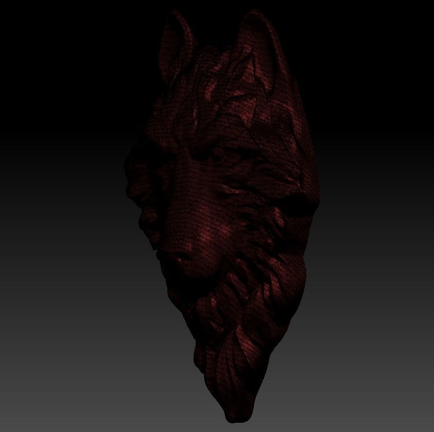 3D model RELIEF HEAD WOLF 3D print model_41